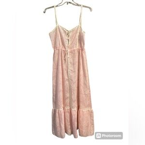 Vintage 80s Charnos Barbie pink ruffle night gown négligé M - L